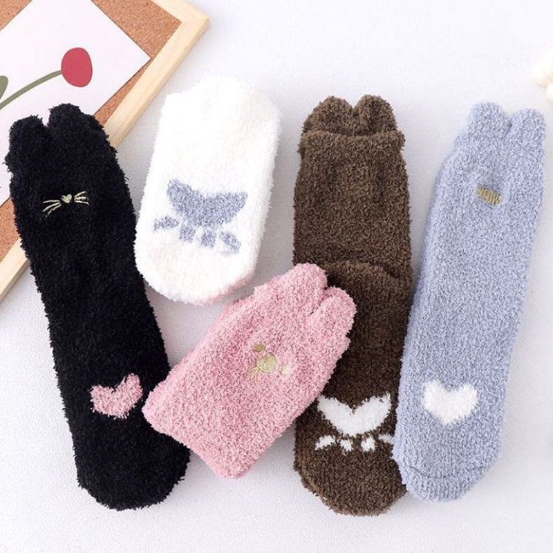 Alcyoneum vellera socks, filii scriptor furry medium-term socks, autumnus et hiems cattus ungues, cute, anti lapsus, calidum dormienti, pavimento dormienti