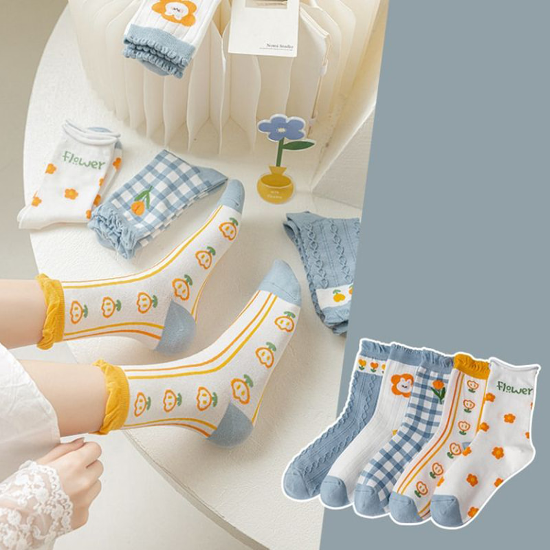 Mid Tubus SCKS ad filios, Iaponica viverra Socks Trend, Coreanica poema poematis, quattuor temporum tenues Women scriptor Socks