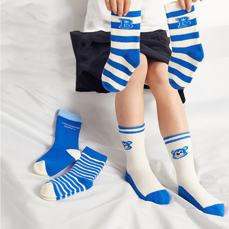 Liberi scriptor Socks Klein Blue Men scriptor Cotton Socks College Style Britannia medium tubo tibialia